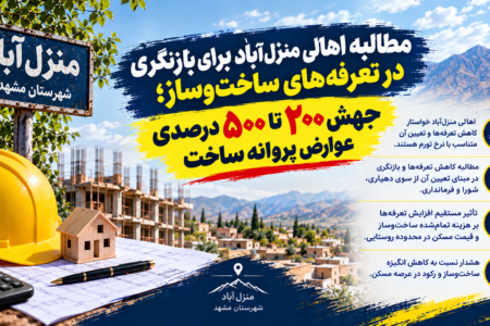 مطالبه اهالی منزل‌آباد برای بازنگری در تعرفه‌های ساخت‌وساز / جهش ۲۰۰ تا ۵۰۰ درصدی عوارض پروانه ساخت